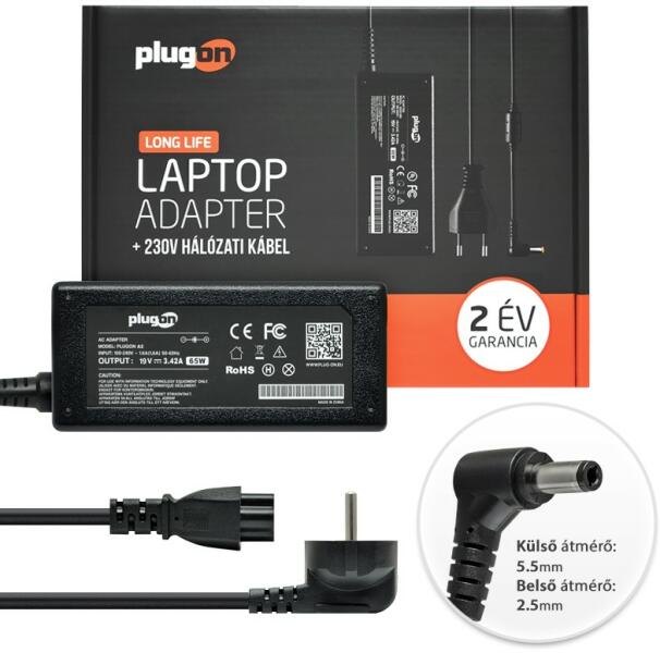 PlugOn Asus laptop töltő, adapter, 19V 3.42A - 65W (notebook töltő) (11952) laptop  töltő - Árak, olcsó PlugOn Asus laptop töltő, adapter, 19V 3.42A - 65W  (notebook töltő) (11952) notebook töltők, Akciók