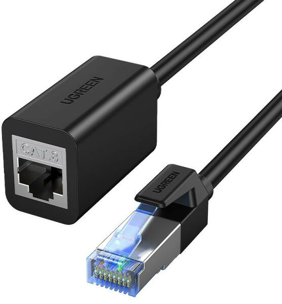 UGREEN Cablu internet prelungire Ugreen Ethernet RJ45 Cat8 40000 Mbps/ 40  Gbps 1m black (NW192) (Cablu, conector) - Preturi