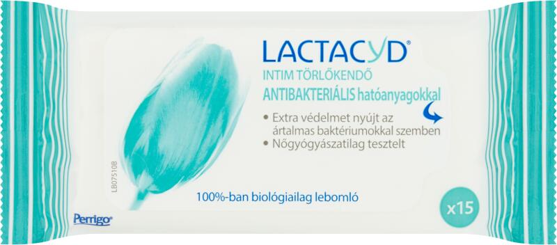 Vásárlás: Lactacyd intim törlőkendő antibakteriális hatóanyagokkal 15 db  Női higiéniai termék árak összehasonlítása,  intimtörlőkendőantibakteriálishatóanyagokkal15db boltok