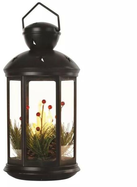 LED dekoráció - Karácsonyi lámpás gyertyákkal 35,5cm DCLV15