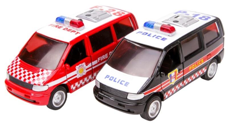Mentő és rendőr kisbusz 12cm (9770)