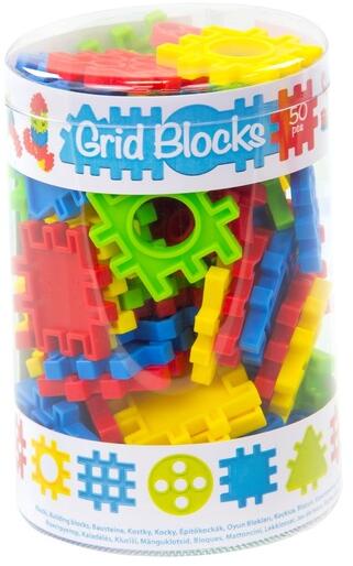 Grid Blocks 50 db-os építőjáték hengerben (12333)