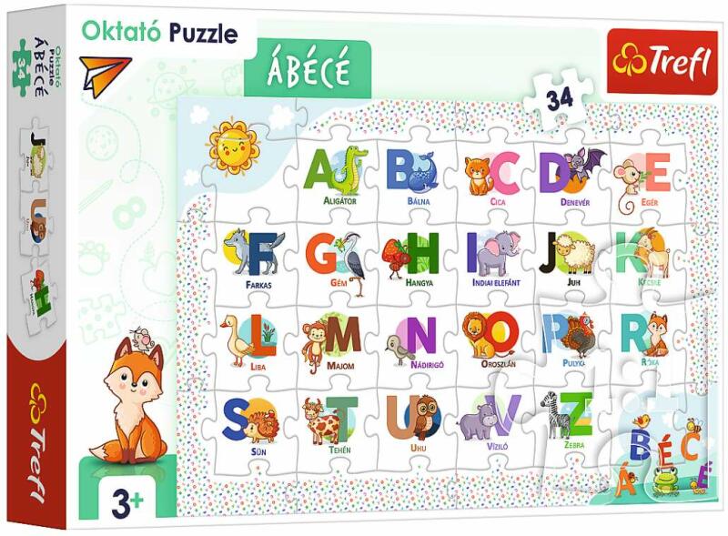 Ábécé oktató puzzle 34 db-os (15577)
