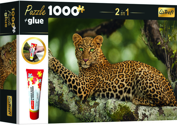 Trefl Trefl: Leopard - puzzle cu 1000 de piese + adeziv cadou (10644) ( Puzzle) - Preturi