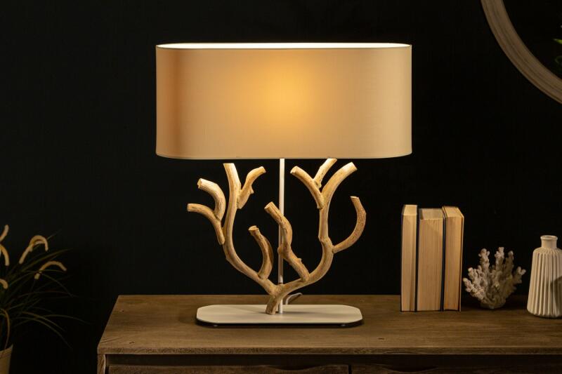 Vásárlás: LuxD Design asztali lámpa Maleah 58 cm bézs - akác Asztali lámpa  árak összehasonlítása, Design asztali lámpa Maleah 58 cm bézs akác boltok