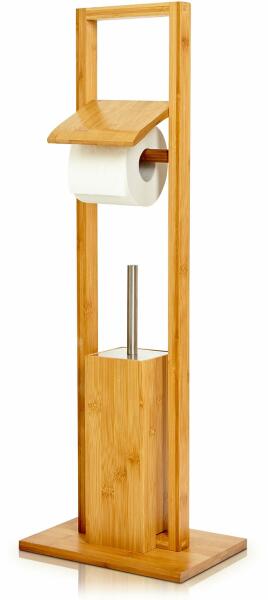 Blumfeldt Set accesorii baie, inclusiv perie de toaletă, 36 × 82 × 21 cm,  rezistent la umiditate, bambus (BW-10088-001) (BW-10088-001) (Mobilier baie)  - Preturi
