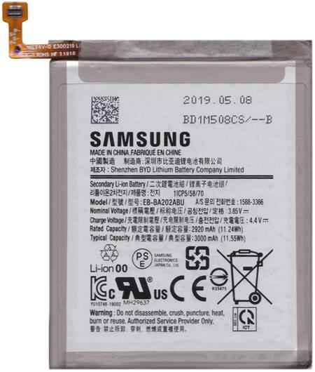 Samsung akku 3000 mAh LI-ION (belső akku, beépítése szakértelmet igényel) Samsung  Galaxy A20e (SM-A202F) (EB-BA202ABU / EB-BA202ABE) vásárlás, olcsó Samsung  Mobiltelefon akkumulátor árak, akciók