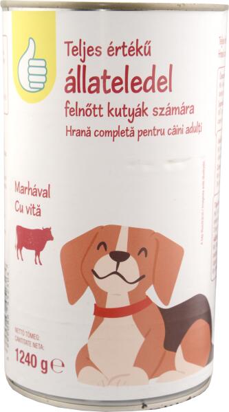 Vásárlás: Auchan Tipp teljes értékű állateledel kutyának marha 1240g  Kutyatáp árak összehasonlítása, Tipp teljes értékű állateledel kutyának  marha 1240 g boltok