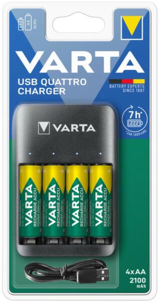 Vásárlás: VARTA VALUE USB QUATTRO töltő + 4db AA 2100 mAh akkumulátor -  57652 Elemtöltő árak összehasonlítása, VALUE USB QUATTRO töltő 4 db AA 2100  mAh akkumulátor 57652 boltok