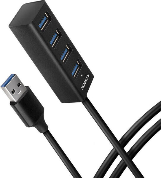 AXAGON Hub USB AXAGON HUE-M1AL, 4x USB3.2 Gen 1, hub Subtire, cablu de 120  cm USB Tip A (HUE-M1AL) (Crad reader) - Preturi