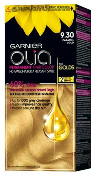 Garnier Olia Vopsea de Par Permanenta fara Amoniac Garnier Olia 9.30 Blond  Deschis Auriu Caramel, 112 ml (LROLIA00147) (Vopsea de par) - Preturi