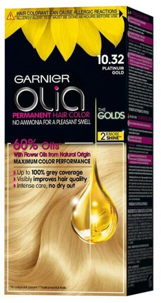 Garnier Olia Vopsea de Par Permanenta fara Amoniac Garnier Olia 10.32 Blond  Foarte Deschis Auriu Platinat, 112ml (LROLIA00148) (Vopsea de par) - Preturi