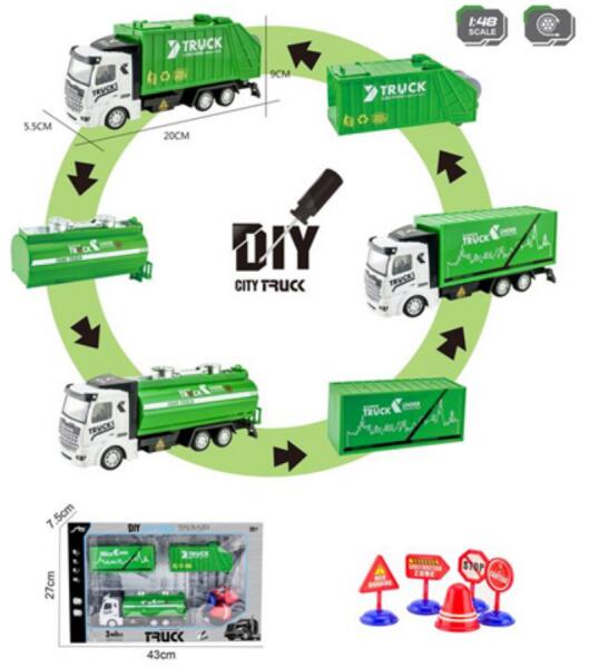 City Truck Átalakítható szemétszállító teherautó 1:48 (MKL530501)