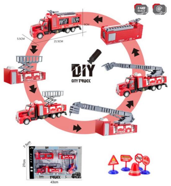 City Truck Átalakítható tűzoltósági teherautó 1:48 (MKL530456)