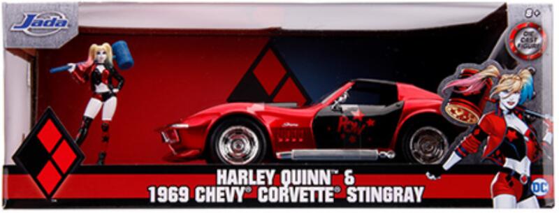 DC Comics: Harley Quinn figura és 1969 Chevy Corvette Stingray 1:24 (253255019)