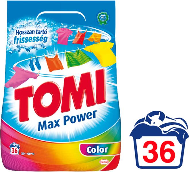 Vásárlás: TOMI Max Power Color 2,34 kg Mosószer, mosópor árak  összehasonlítása, Max Power Color 2 34 kg boltok