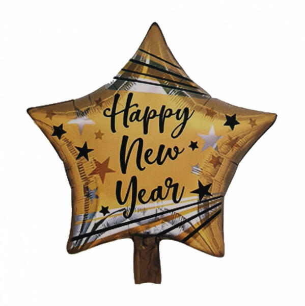 Fólia lufi - Happy New Year - Arany csillag