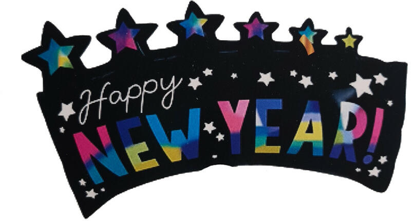 Fólia lufi - Happy New Year - Színes