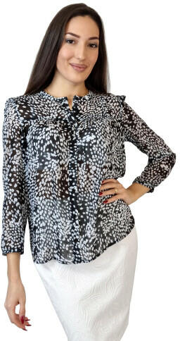 Официална дамска риза в черно и бяло (r01) цени и магазини, евтини оферти  Блузи
