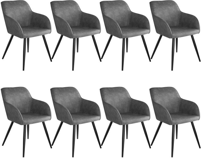 Vásárlás: tectake 404065 8 marilyn anyag szék - szürke - fekete Étkezőszék  árak összehasonlítása, 404065 8 marilyn anyag szék szürke fekete boltok