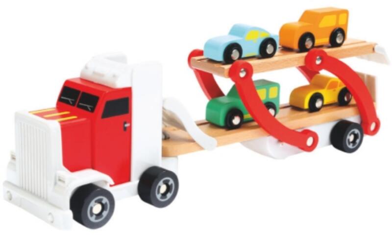 Vásárlás: Bino Fa autószállító kamion kocsikkal (84095) Babáknak szóló  játék árak összehasonlítása, Fa autószállító kamion kocsikkal 84095 boltok