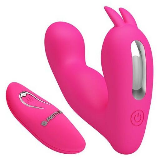 Pretty Love Vibrator Dubla Stimulare Josephine Remote Control 12 Moduri  Vibratii Silicon USB Roz (Vibrator)