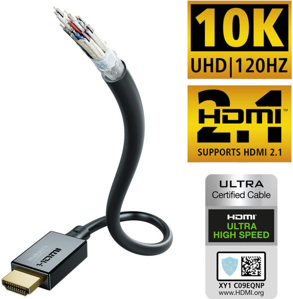Vásárlás: in-akustik HDMI 2.1 kábel, 8K/10K, Ultra High Speed, 1.5 m,  00324615 Video kábel árak összehasonlítása, HDMI 2 1 kábel 8 K 10 K Ultra  High Speed 1 5 m 00324615 boltok