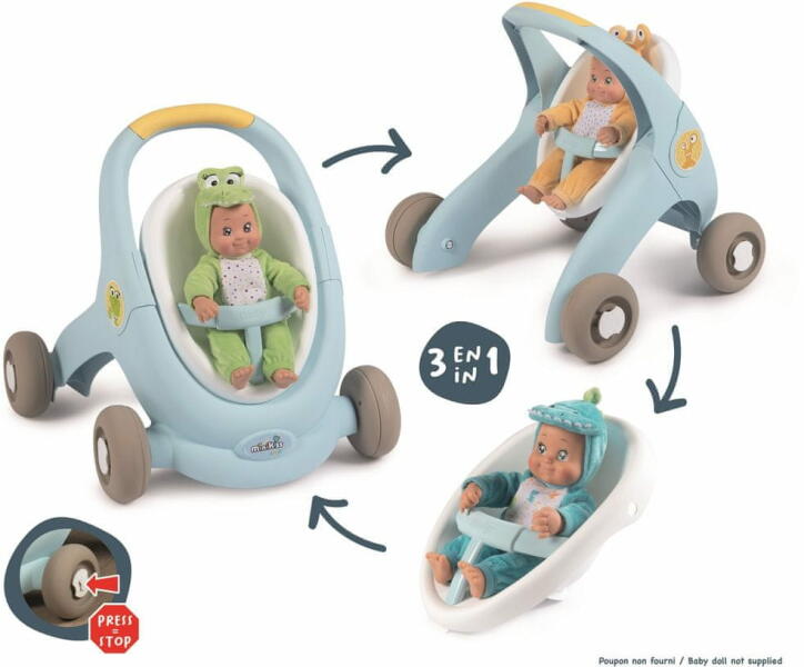 Vásárlás: Smoby Minikiss 3 az 1-ben járássegítő babakocsi és babaülőke  (210207) Játék babakocsi árak összehasonlítása, Minikiss 3 az 1 ben  járássegítő babakocsi és babaülőke 210207 boltok