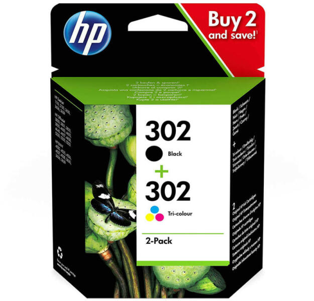 HP 302 Bk+Color (X4D37AE) festékpatron csomag, fekete+háromszínű, eredeti  (F6U66AE+F6U65E) (X4D37AE) - tintasziget vásárlás, olcsó HP Toner,  festékpatron, festékszalag árak, HP 302 Bk+Color (X4D37AE) festékpatron  csomag, fekete+háromszínű, eredeti ...