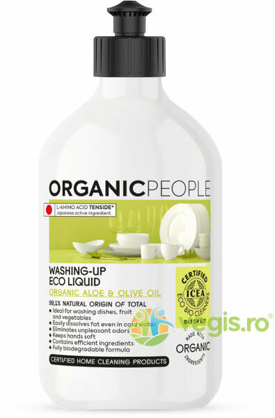 Organic People Detergent Lichid pentru Vase cu Aloe Vera si Ulei de Masline  Ecologic/Bio 500ml (Detergent (vase)) - Preturi