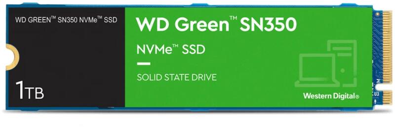 Western Digital WD Green SN350 1TB NVMe PCIe (WDS100T3G0C) Вътрешен SSD  хард диск Цени, оферти и мнения, списък с магазини, евтино Western Digital  WD Green SN350 1TB NVMe PCIe (WDS100T3G0C)