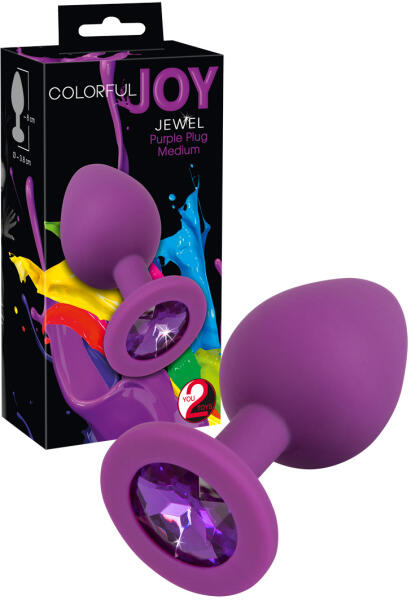 Colorful Joy Jewel Purple Plug Medium