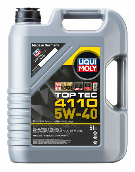 メンテナンス LIQUI MOLY TOP TEC 4110 5W-40 5L LIQUI MOLY Top Tec 4110 5W-40 5 l (Ulei motor) - Preturi