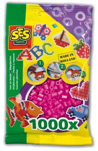 Vasalható gyöngy 1000 db-os - neon rózsaszín
