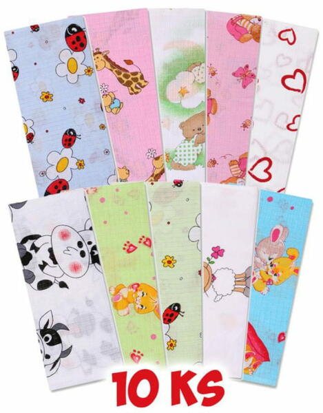 Pamut pelenka STANDARD 60x80 cm 10 db - mintás