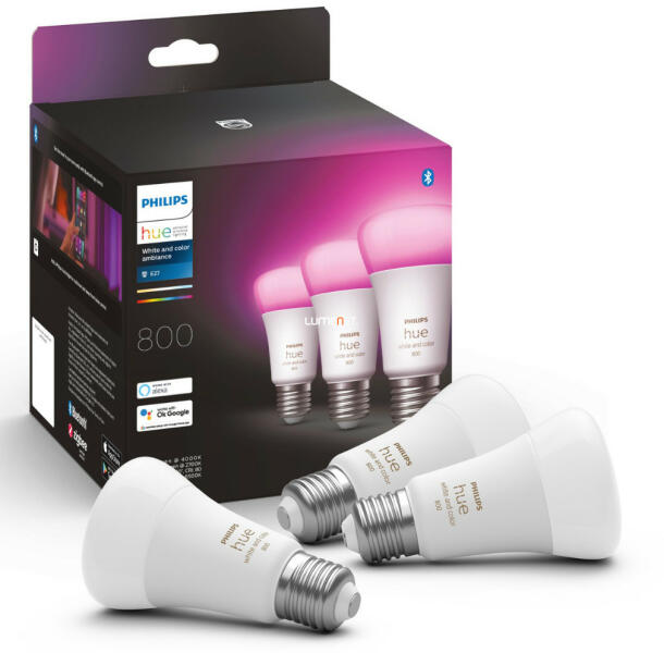 Vásárlás: Philips Hue White and Color Ambiance 6, 5W E27 LED fényforrás  3db/csomag (929002489603) LED izzó árak összehasonlítása, Hue White and  Color Ambiance 6 5 W E 27 LED fényforrás 3 db csomag 929002489603 boltok