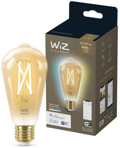 Wi-Fi ST64 E27 LED 6, 7W 640lm CRI90 2000-5000K szabályozható - 50W izzó helyett (929003018722)