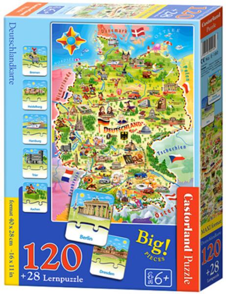 Vásárlás: Castorland Németország maxi oktató puzzle 120+28 db-os (E-180)  Puzzle árak összehasonlítása, Németország maxi oktató puzzle 120 28 db os E  180 boltok