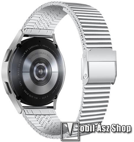 Vásárlás: Fém okosóra szíj - EZÜST - rozsdamentes acél, 115mm-től 180mm-ig  állítható hosszúság, 22mm széles - SAMSUNG Galaxy Watch 46mm / Watch GT2  46mm / Watch GT 2e / Galaxy Watch3 45mm /