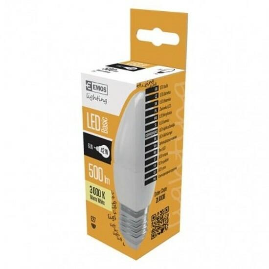 Basic LED izzó gyertya E27 6W 500lm meleg fehér (ZL4108)