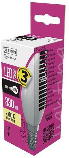 Classic LED izzó gyertya E14 4W 330lm meleg fehér (ZQ3210)