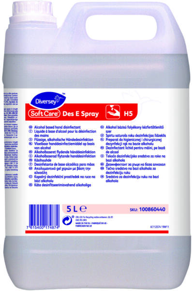 Soft Care Des E Spray alkohol bázisú kézfertőtlenítő, 5 liter