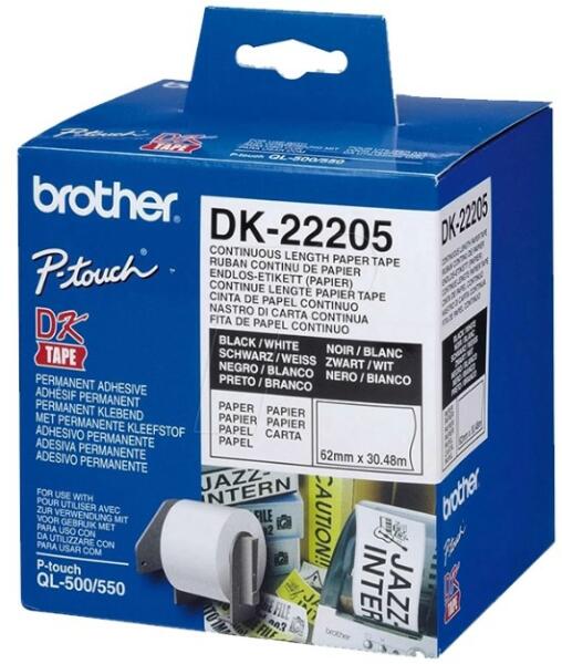 Brother DK-22205 лента за етикетен принтер 62 x 30.48мм (Black on White)  (DK22205) Офис хартия Цени, оферти и мнения, списък с магазини, евтино  Brother DK-22205 лента за етикетен принтер 62 x 30.48мм (