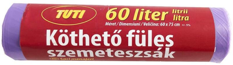 köthető szemeteszsák 60L kiszerelésben 60x75cm