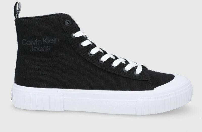 Calvin Klein Jeans Високи кецове Calvin Klein Jeans мъжко в черно  (YM0YM00381.BDS) Мъжки обувки Цени, оферти и мнения, списък с магазини,  евтино Calvin Klein Jeans Високи кецове Calvin Klein Jeans мъжко в