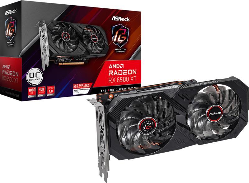 Radeon RX 6500 XT Phantom Gaming D 4GB OC GDDR6 64bit (RX6500XT PGD 4GO)