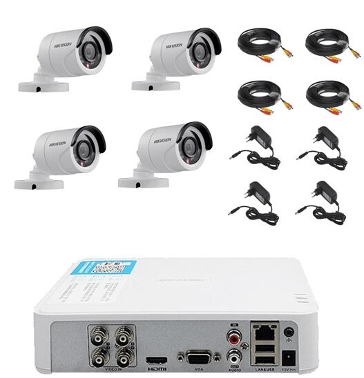 Hikvision Kit supraveghere video 4 camere Hikvision exterior 20m