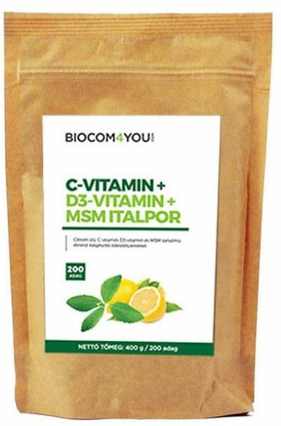 Vásárlás: Biocom C-vitamin + D3-vitamin + MSM italpor utántöltő 400g  Táplálékkiegészítő árak összehasonlítása, C vitamin D 3 vitamin MSM italpor  utántöltő 400 g boltok