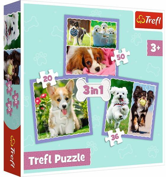 Kölyökkutyák 3 az 1-ben puzzle 20,36,50 db-os (34854)