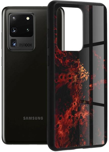Husa Carcasa Spate pentru Samsung Galaxy S20 Ultra - Glaze Glass, Red  Nebula (Husa telefon mobil) - Preturi